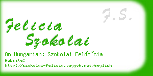 felicia szokolai business card